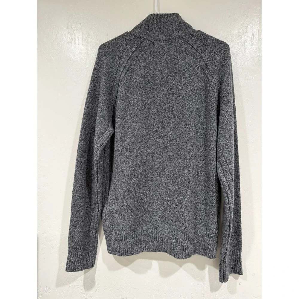 Banana Republic Recycled Wool Italian Yarn Mock Neck Button Sweater Grey Size S
